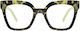 Asti Women's Acetate Blue Light Blocking Glasses Butterfly Green Tortoise