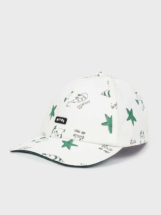 Mayoral Kids' Hat Jockey Fabric White