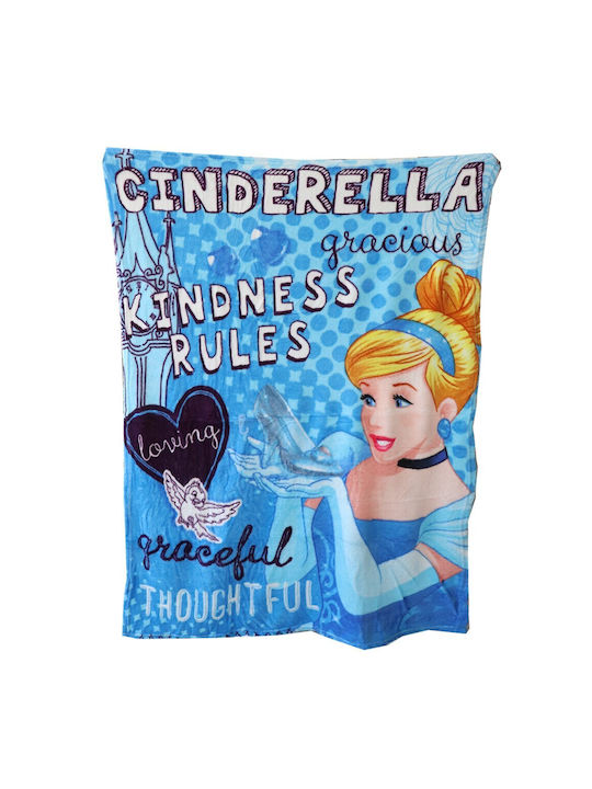 Disney Κουβέρτα Κούνιας Princess Fleece Μπλε 90x120εκ.
