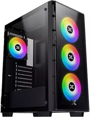 Xigmatek Elite One Gaming Midi Tower Computer Case with Window Panel and RGB Lighting Black