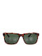 Jack & Jones 12228782 Unisex Sunglasses with Brown Tartaruga Plastic Frame and Green Lens 12228782