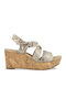Rose Way Women's Ankle Strap Platforms Beige