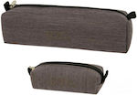 Polo Fabric Pencil Case with 1 Compartment Grey