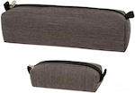 Polo Wallet Jean Pencil Case Barrel with 1 Compartment Grey