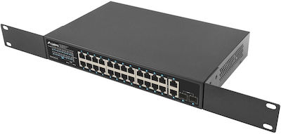 Lanberg RSGE-24P-2GE-2S-250 Unmanaged L2 PoE+ Switch with 24 Gigabit (1Gbps) Ethernet Ports and 2 SFP Ports