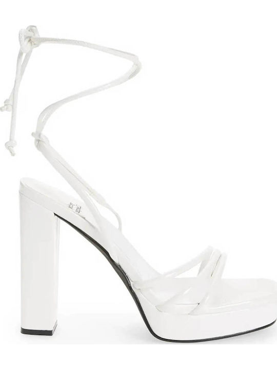Presecco Leather Sandals White