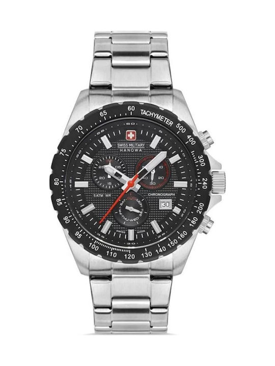 Herrenuhr 44mm Chronograph Batterie mit Silber rostfreiem Stahlarmband