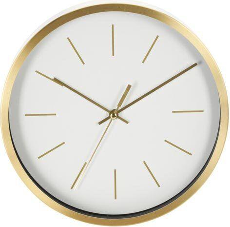 Wall Clock Metallic White Ø25cm