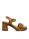 Leather Sandals Tabac Brown