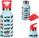 Total Gift Cars Kinderflasche Thermos Rostfreier Stahl mit Strohhalm Hellblau 350ml