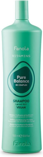 Fanola Pure Balance Σαμπουάν Kατά της Πιτυρίδας & της Ξηροδερμίας για Λιπαρά Μαλλιά 1000ml