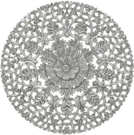 Inart Wanddekoration Grau aus Hölzernes 90x3x90cm