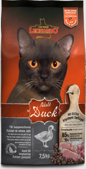 Leonardo Adult Duck Trockenfutter für erwachsene Katzen mit Huhn / Ente / Reis 7.5kg