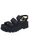 Piccadilly Women's Flat Sandals Anatomic with Strap in Black Color