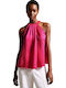 269442 Women's Summer Blouse Sleeveless Floral Fuchsia