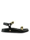 Exe Women's Flat Sandals with Strap in Black Color