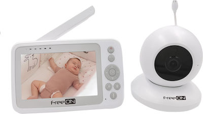 FreeOn Babyüberwachung mit Kamera & Bildschirm 2.4" , Zwei-Wege-Kommunikation & Schlaflieder