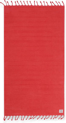 Nef-Nef Expression Beach Towel Pareo Coral with Fringes 160x80cm.