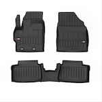 Frogum Set of Front and Rear Mats Tray Type 3pcs from Rubber for Toyota Yaris Black