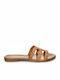 Sagiakos Leather Women's Sandals Tabac Brown