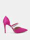 Bozikis Pointed Toe Stiletto Fuchsia High Heels with Strap