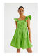 Compania Fantastica Summer Mini Dress with Ruffle Green