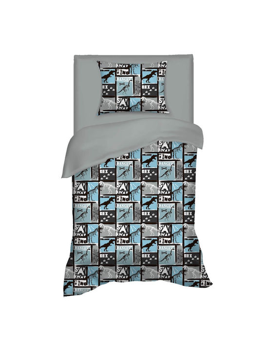 Melinen Sheet Set Single Cotton Dino 160x260cm 3pcs