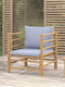 Outdoor Armchair Bamboo Brown with Cushion 63x69x65cm