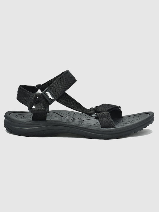 Chicago Damen Flache Sandalen Anatomisch Sportlich in Schwarz Farbe