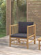 Outdoor Armchair Bamboo Brown with Cushion 63x69x65cm