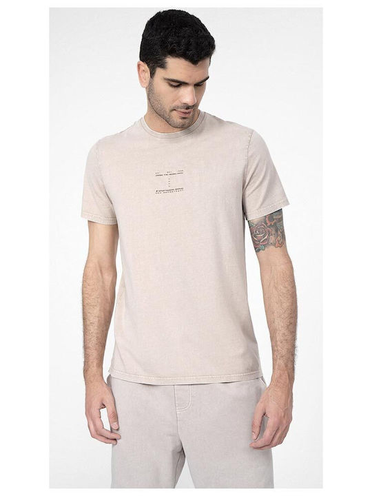 4F Men's Short Sleeve T-shirt Beige