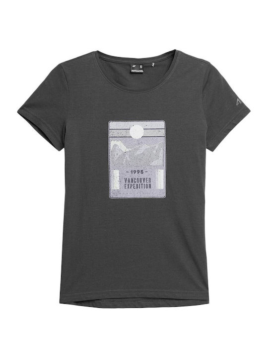 4F Γυναικείο Αθλητικό T-shirt Γκρι