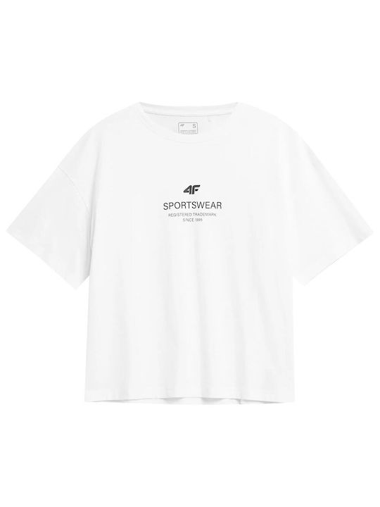 4F Γυναικείο Αθλητικό T-shirt Λευκό