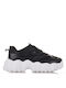 Famous Shoes Femei Chunky Sneakers Negre