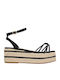 AG7571.L19160NV4.PGL Women's Synthetic Leather Ankle Strap Platforms Black
