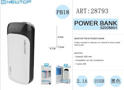 Newtop PB18 Power Bank 5200mAh με Θύρα USB-A Λε...