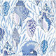 Χαρτοπετσέτες Shell Toile Blue Μπλε 12.5x12.5εκ. 20τμχ