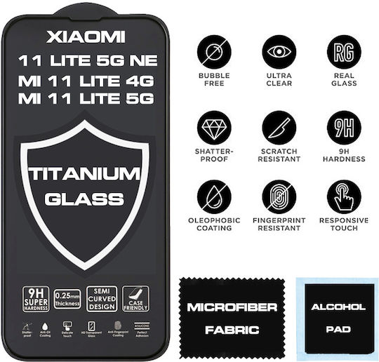 11 LITE 5G NE 0.25mm Full Glue Full Face Tempered Glass Black (Mi 11 / Mi 11 Ultra)