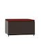 Garden Stool Cube for Outdoor Use Rattan with Red Cushion 55x55x31cm