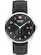 Swiss Military Hanowa Herrenuhr Batterie mit Schwarz Lederarmband