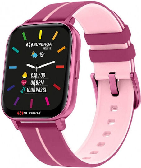 Superga SW-STC022 40mm Smartwatch με Παλμογράφο (Ροζ)