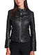 Erato Δερμάτινο Γυναικείο Biker Jacket Μαύρο