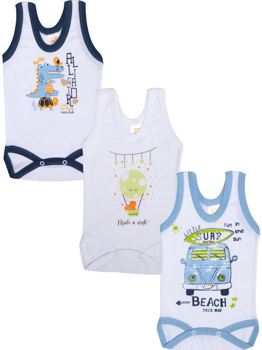 Nina Club Set of White Baby Bodysuits 3 Pieces
