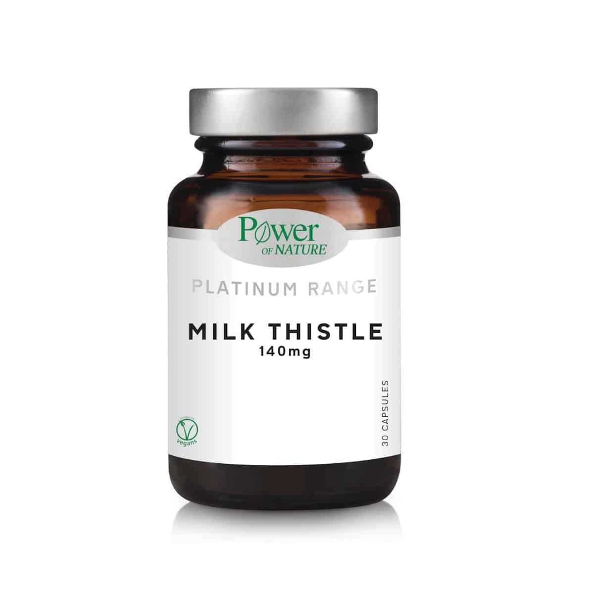 Power Of Nature Platinum Range Milk Thistle 140mg 30 caps