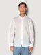 Long-sleeved Linen Shirt White