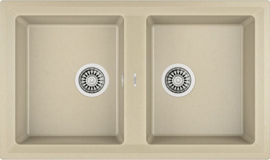 Teka Stone 90 B-TG 2B Ένθετος Νεροχύτης από Συνθετικό Γρανίτη Μ86xΠ51cm Topaz Beige