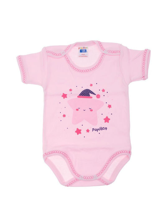 Papillon Kids Baby Bodysuit Underwear Set Short-Sleeved Pink