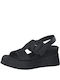 S.Oliver Women's Synthetic Leather Ankle Strap Platforms Black