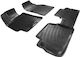 Wöller Set of Front and Rear Mats 4pcs Tray Type for Toyota Corolla 2002-2006 Black