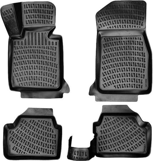 Wöller Set of Front and Rear Mats 4pcs Tray Type for Renault Coupe Mini Cabrio Hyundai Coupe 2004-2012 Black